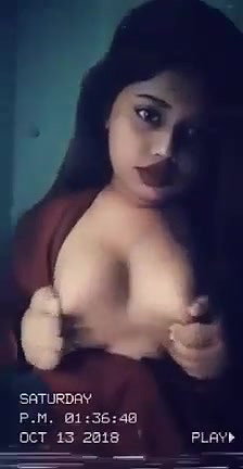 sexy Bangladeshi girl playing with her boobs