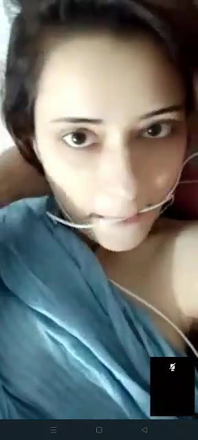 cute skinny girl showing her small tits on VC