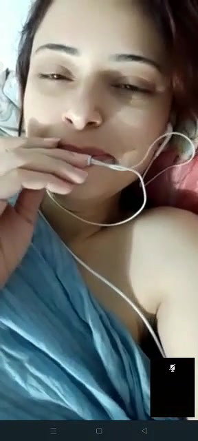 cute skinny girl showing her small tits on VC
