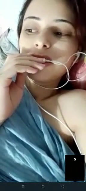 cute skinny girl showing her small tits on VC