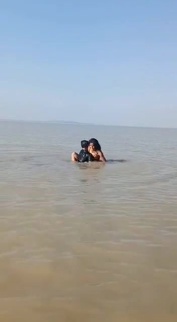 fucking Desi Randi sitting on shallow river bed