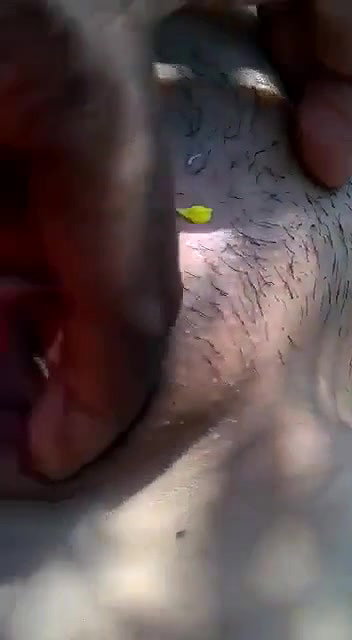 naughty guy makes video of boobs and pussy in jungle