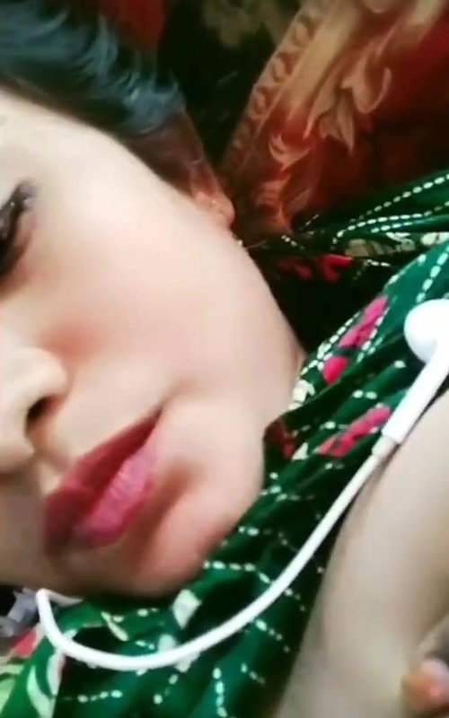 Bangladeshi beautiful girl licking her own nipples