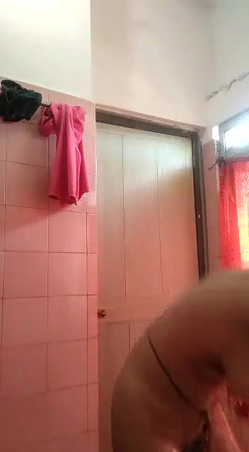 cute looking Desi girl naked bath show in bathroom