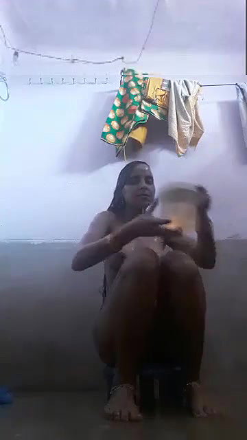 village housewife making her own nude bath video