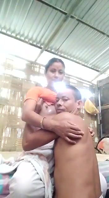 Assamese village wife boobs sucking by Devar on cam