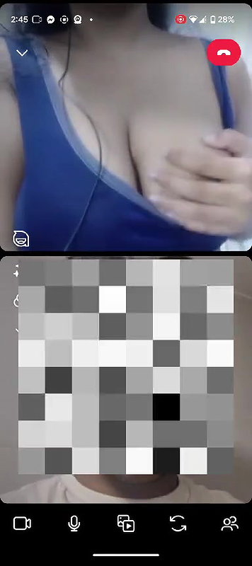 cute girl showing big boobs on video call