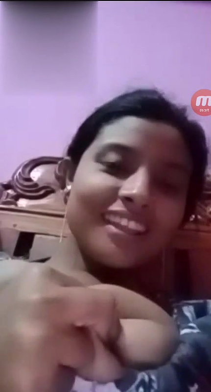 Desi girl showing and pressing her big boobs on video call