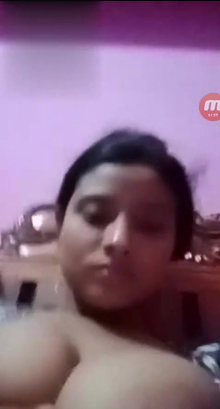 Desi girl showing and pressing her big boobs on video call