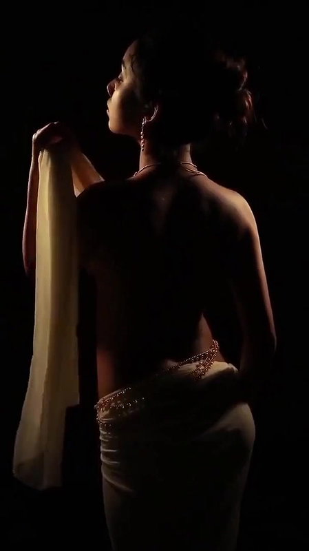 Dusky Model Topless Saree Video Shoot