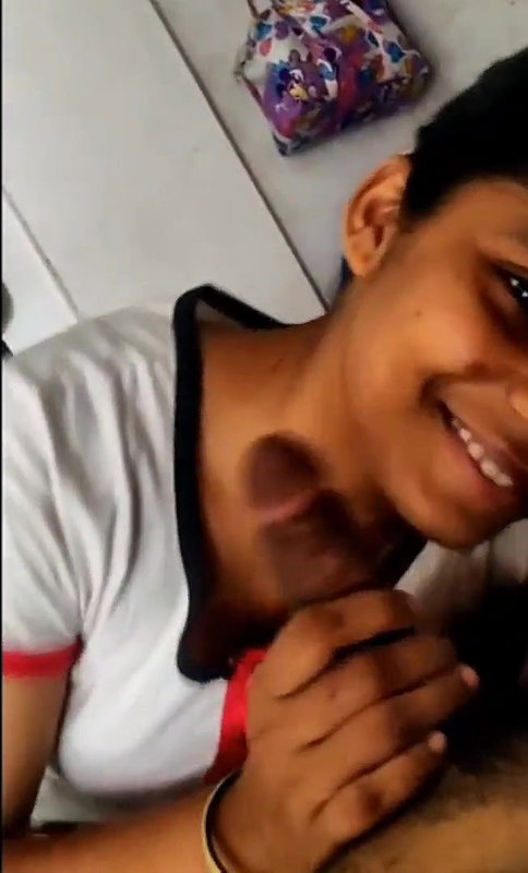 Indian cute girl oiling dick before sex