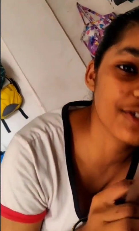 Indian cute girl oiling dick before sex