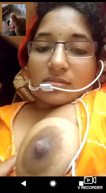 beautiful wife milking her boobs on VC