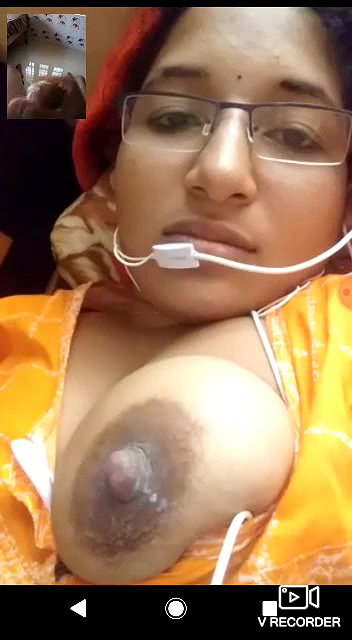 beautiful wife milking her boobs on VC