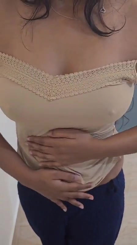 Indian girl pressing boob and showing her naked body