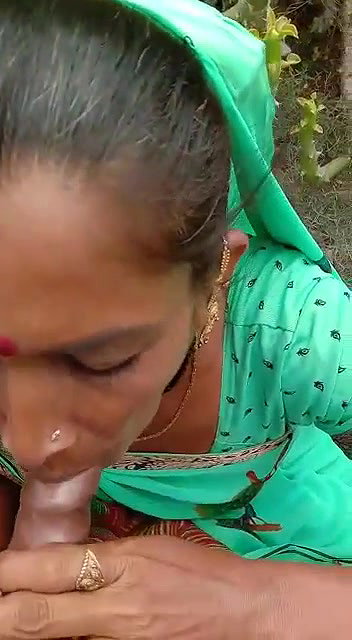 local Dehati randi giving blowjob in woods