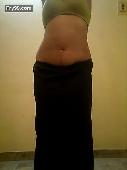 North Indian Wife Strip Sari
