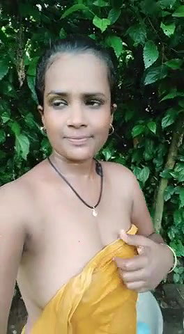 naughty Dehati wife bathing nude outdoors