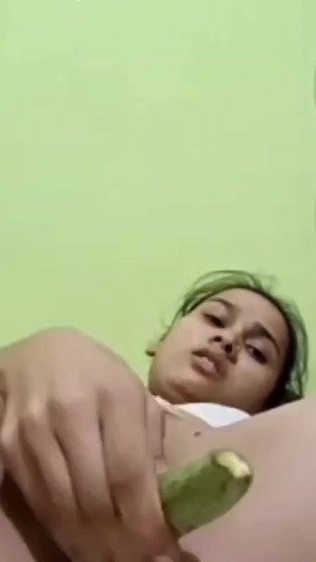 Horny Girl Masturbating With Cucumber Giving Blowjob