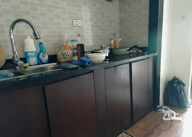 nude girl in kitchen