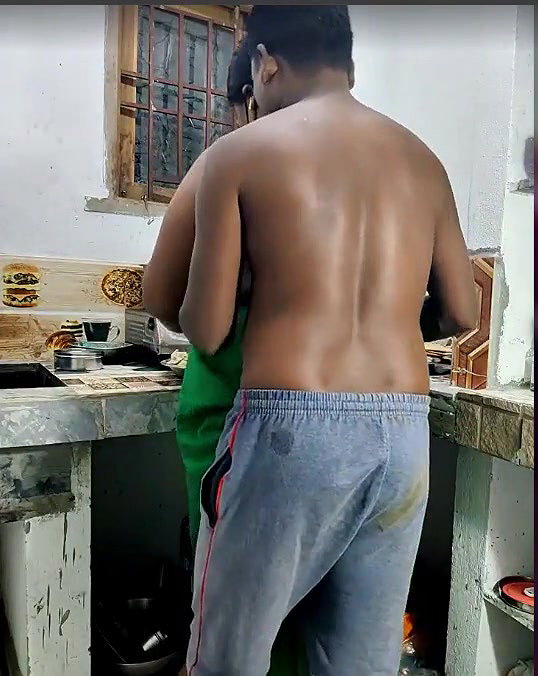 Aunty working in kitchen and fucking