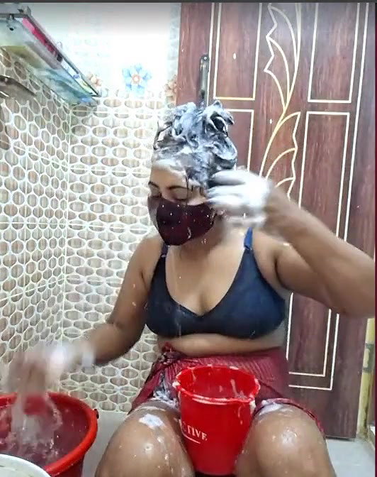 Hot girl bathing and show Boobs