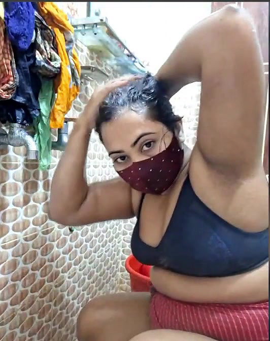 Hot girl bathing and show Boobs