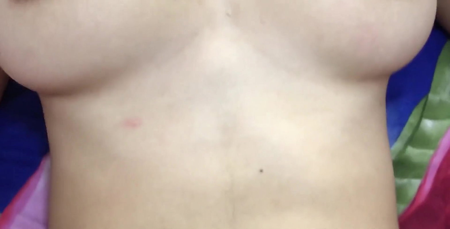 college girl with natural big boobs masturbates her pussy while my dick is inside her pussy