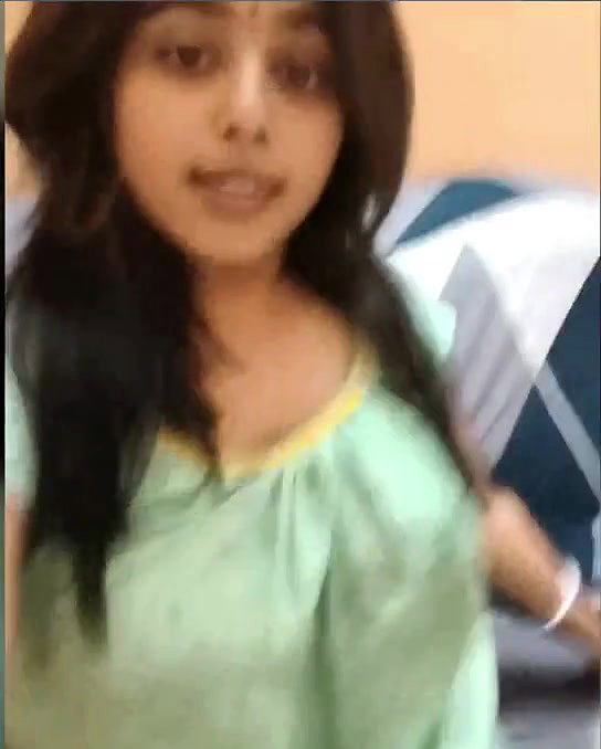 Newly married wife rubing her pussy and showing in vc