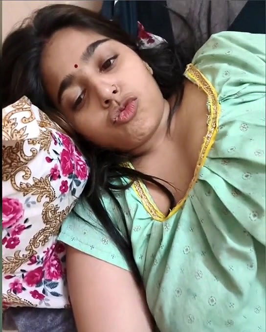 Newly married wife rubing her pussy and showing in vc