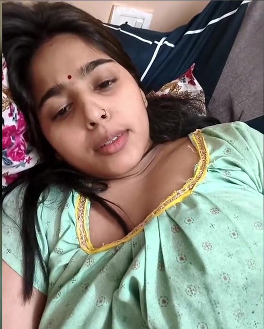 Newly married wife rubing her pussy and showing in vc