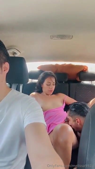 Cuck Husband Driving  Backseat Sucking and Riding