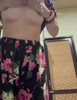 beautiful girl showing hot figures on vc 740952703