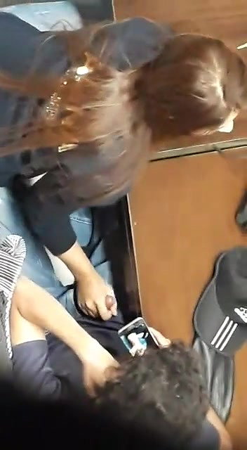 Girlfriend Giving Handjob in College