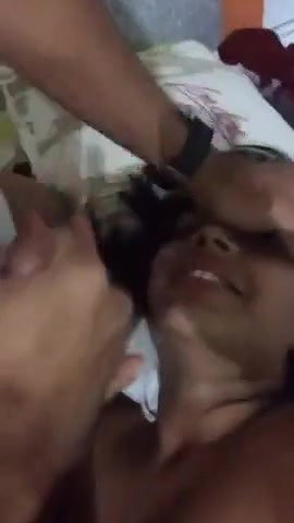 sexy bitch eating cum