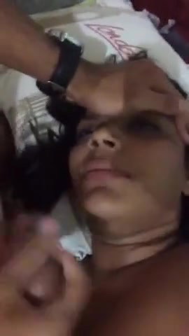sexy bitch eating cum