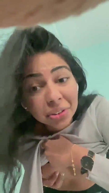 Indian girl talking and showing her boobs