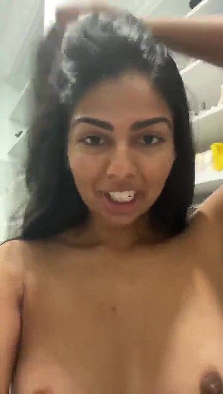 Indian girl talking and showing her boobs