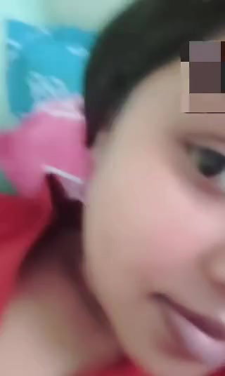 Indian girl pressing her boobs