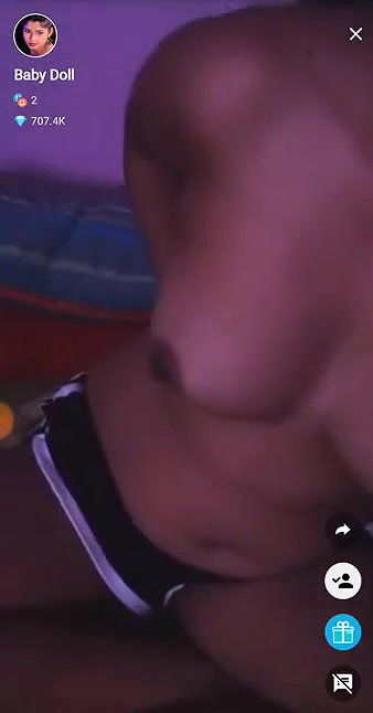 Hot beautiful girl showing her boobs in live