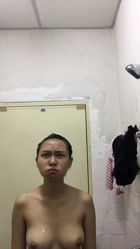 cute girl bathing