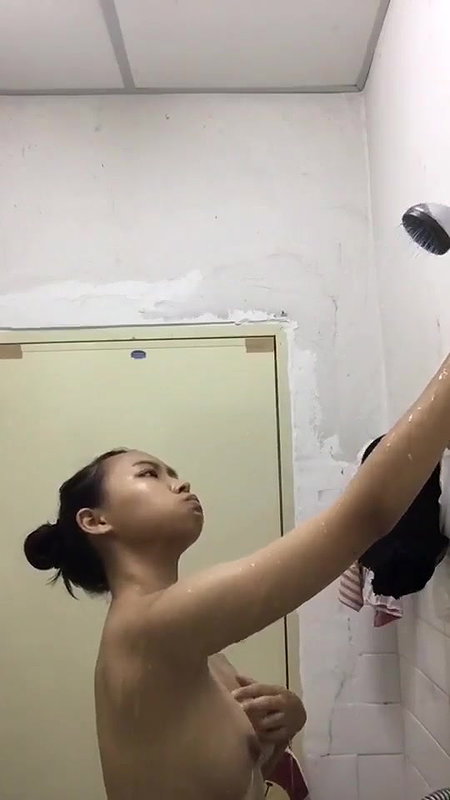 cute girl bathing