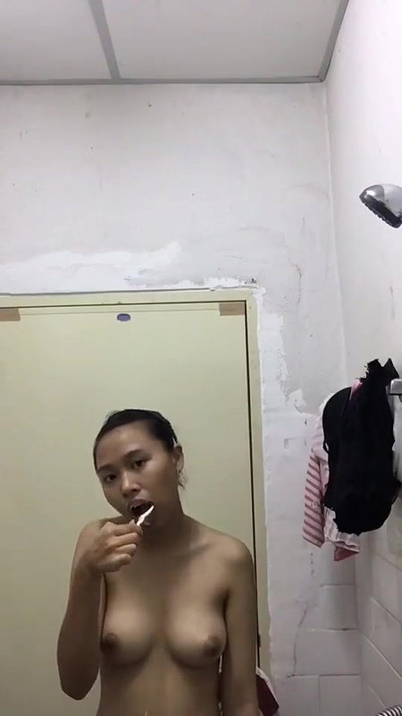 cute girl boobs showing brush