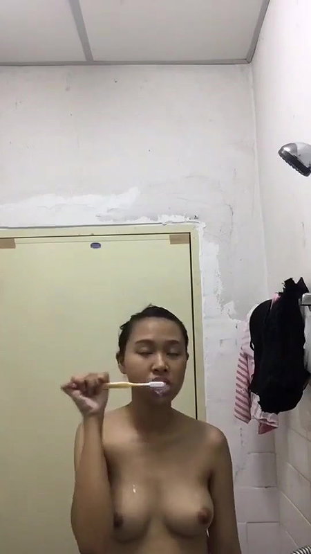 cute girl boobs showing brush