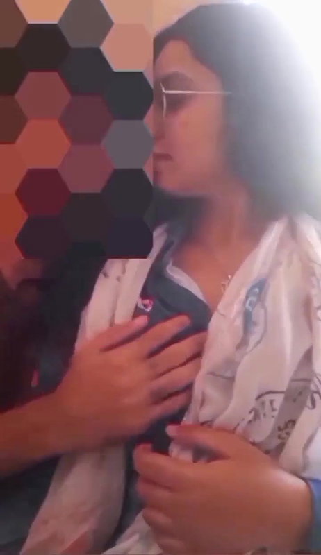 Bf playing with her submissive gf boobs