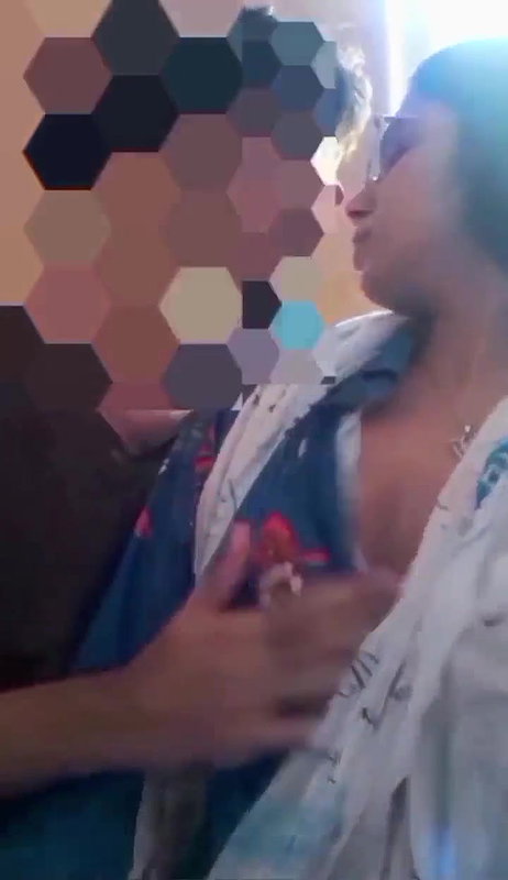 Bf playing with her submissive gf boobs