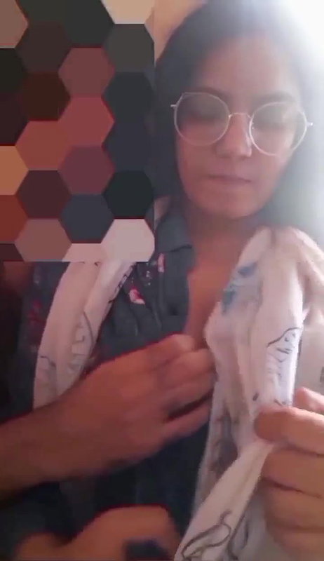 Bf playing with her submissive gf boobs