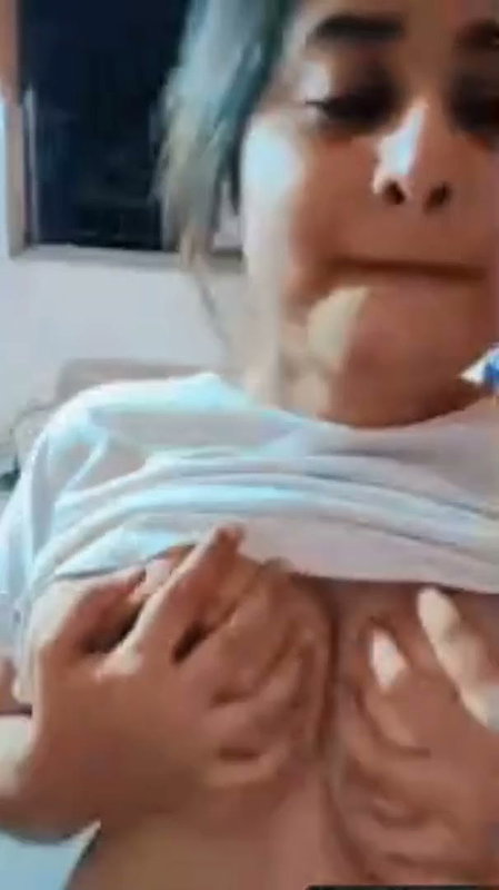 Horny Girl Pressing Her Boobs