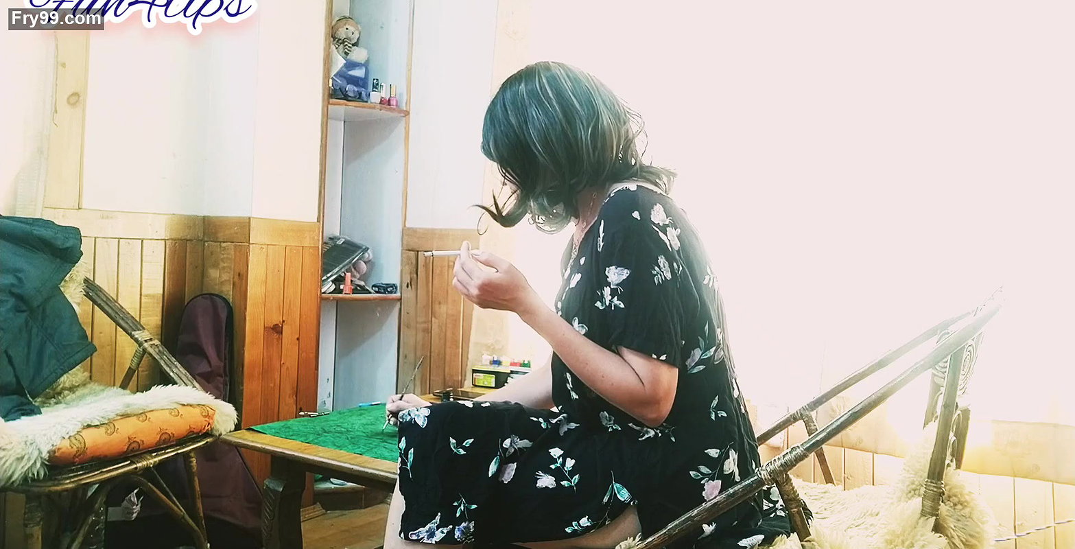 MILF Sucking BBC While Smoking Close Up