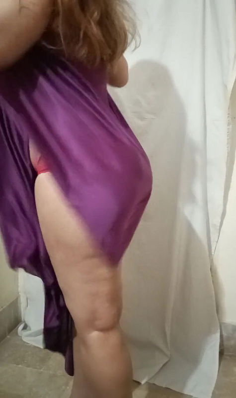 Pakistani wife is playing with her milky body in a pink nightie and removing her clothes and showing her panty and bra a